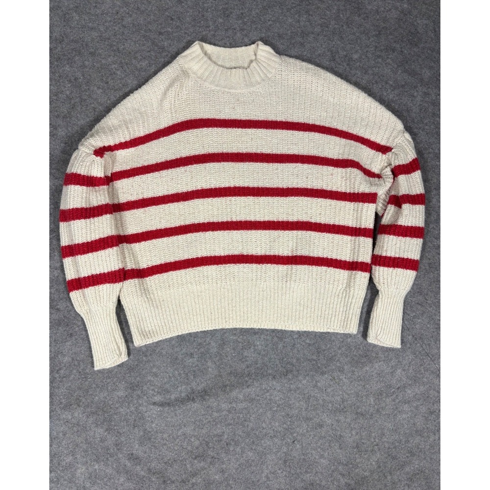 Old Navy Women's‎ Red Stripe Mock Neck Knit Sweater Size L